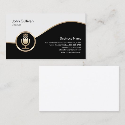 Icône de microphone or Carte de visite (Devant / Derrière)