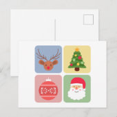 Icône de Noël moderne carte postale (Devant / Derrière)