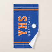 Icône de softball, Initiales personnalisées de l'é (Serviette à main)