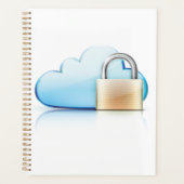 Icône de stockage cloud sécurisé avec cadenas (Devant)