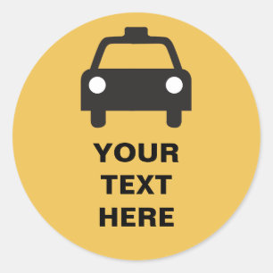 Icône de taxi avec texte personnalisé Autocollant 