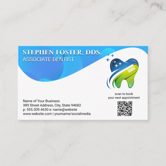 Icône dentaire | Carte de visite de code QR (Devant)