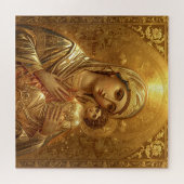 Icône dorée Vierge Marie Madone Puzzle (Horizontal)