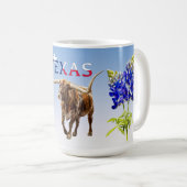 Icône du Texas sur fond bleu clair, Mug (Devant droit)