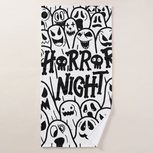 Icône fantôme d'Halloween mignon dans différents s (Serviette de bain)