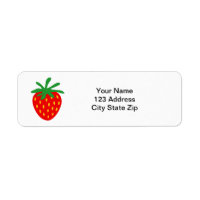 Icône fraise rouge étiquettes d'adresse de retour 