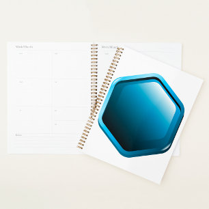Icône hexagonale bleue brillante Géométrique moder
