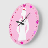 Icône infirmière avec horloge murale Stethoscope (Angle)