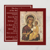 Icône Iveron - Carte de prière icône Mère de Dieu (Devant / Derrière)