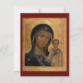 Icône Kazan de la carte de prière de la Mère de Di (Devant)