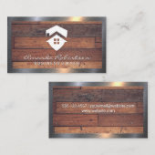 Icône Maison | Cartes en bois | Bordure métallique (Devant / Derrière)