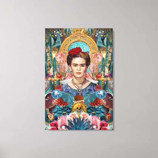 icone-mexicaine-frida-kahlo canvas afdruk (Voorkant)