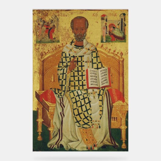 Icône orthodoxe byzantine de saint Nicolas de Myre (Recto)