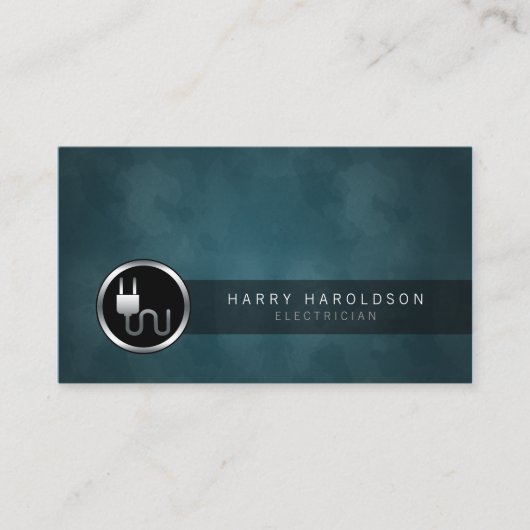 Icône Plug Électricien Carte de visite Dark Grunge (Devant)
