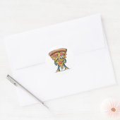 Icône Souriante Pizza Mignonne Ronde Sticker (Envelop)