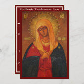 Icône tendresse de la carte de prière de la Mère d (Devant / Derrière)