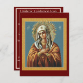 Icône tendresse de la carte de prière de la Mère d (Devant / Derrière)