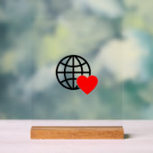 Icône World Love Globe | Coeur Terre Design été (Neutre)
