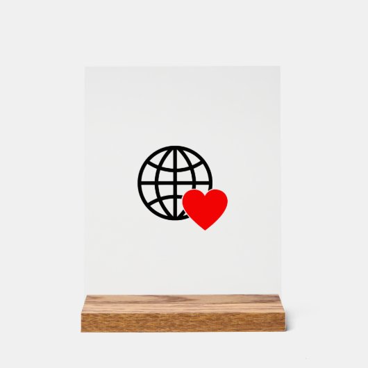 Icône World Love Globe | Coeur Terre Design été (Recto)