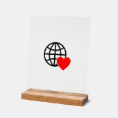 Icône World Love Globe | Coeur Terre Design été (Angle)