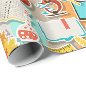 Iconen schoolapparatuur cadeaupapier (Rol Hoek)