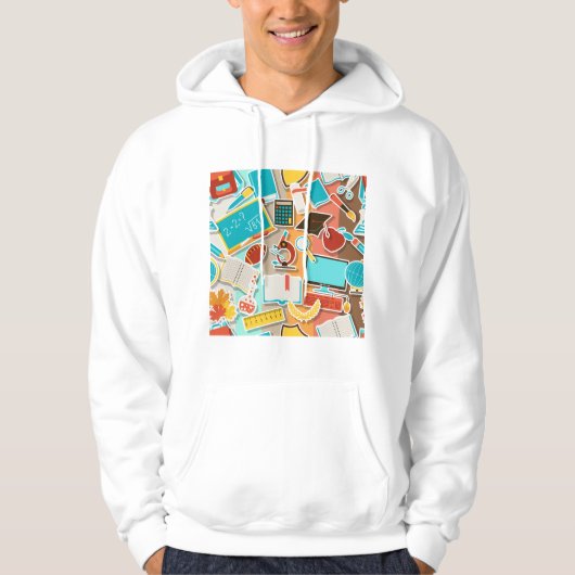 Iconen schoolapparatuur hoodie (Voorkant)