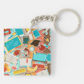Iconen schoolapparatuur sleutelhanger (Achterkant)