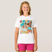 Iconen schoolapparatuur t-shirt (Voorkant volledig)