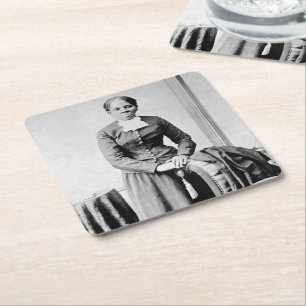 Iconen van de zwarte geschiedenis: Harriet Tubman, Vierkante Kartonnen Onderzetter