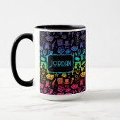 Icônes arc-en-ciel Lover sur Mug noir (Gauche)