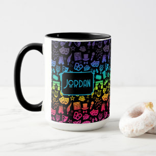 Icônes arc-en-ciel Lover sur Mug noir