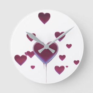 Icônes cardiaques minimes - horloge murale d'amour