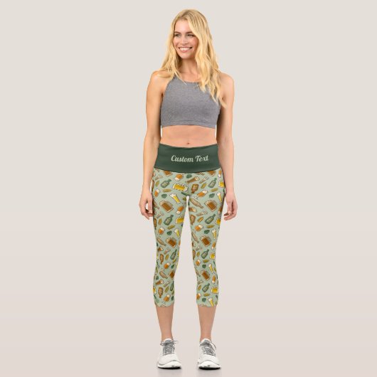 Icônes de bière Motif Capri Leggings (Recto)