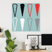 Icônes de carotte Orange Black White Poster (Bureau à domicile)