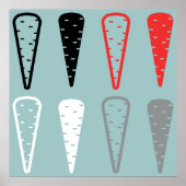 Icônes de carotte Orange Black White Poster (Devant)