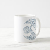 Icônes de CV - Marine sur Mug Blanc (Devant droit)