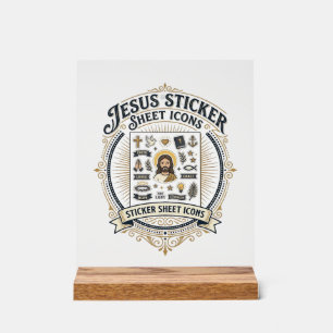 Icônes de feuille d'autocollants Jésus Icône de fe