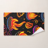 Icônes de flamme brillantes sur toile foncée (Serviette à main)