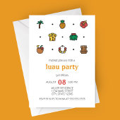 Icônes de la ligne Luau Invitation à la fête