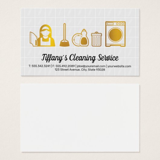 Icônes de nettoyage de l'or | Tile (Devant & derrière)