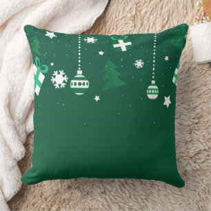 Icônes de Noël Classiques – Coussin de Fêtes Vert