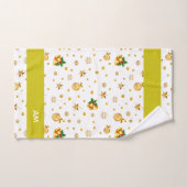 Icônes de Noël élégantes dorées et monogramme sur  (Serviette à main)