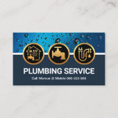 Icônes de plomberie Carte de visite de goutte d'ea (Devant)