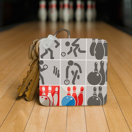 Icônes de quilles de bowling Sport Porte-clés