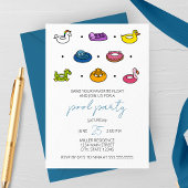 Icônes de radeaux de piscine Invitation à la fête 