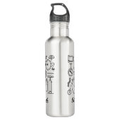 Icônes de vélo faisant un cycle la bouteille d'eau (Dos)