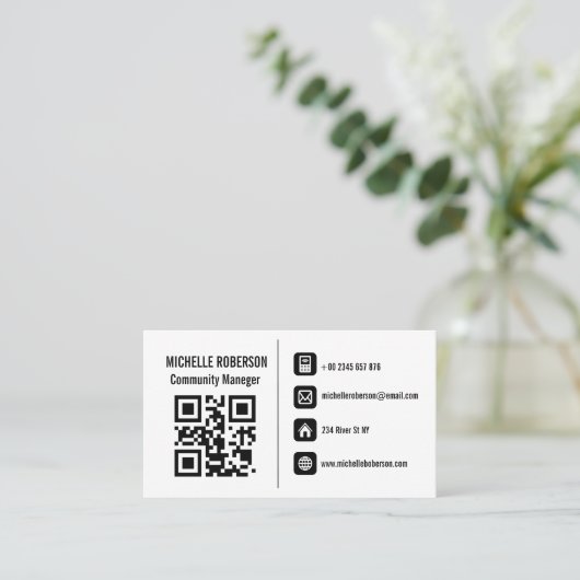 icônes d'informations de base et Carte de visite q (Debout devant)