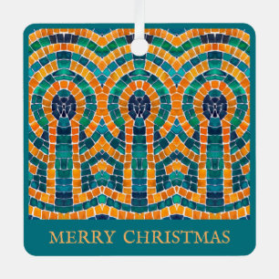 Icônes d'or MOSAIC Carré en métal Ornement + Texte