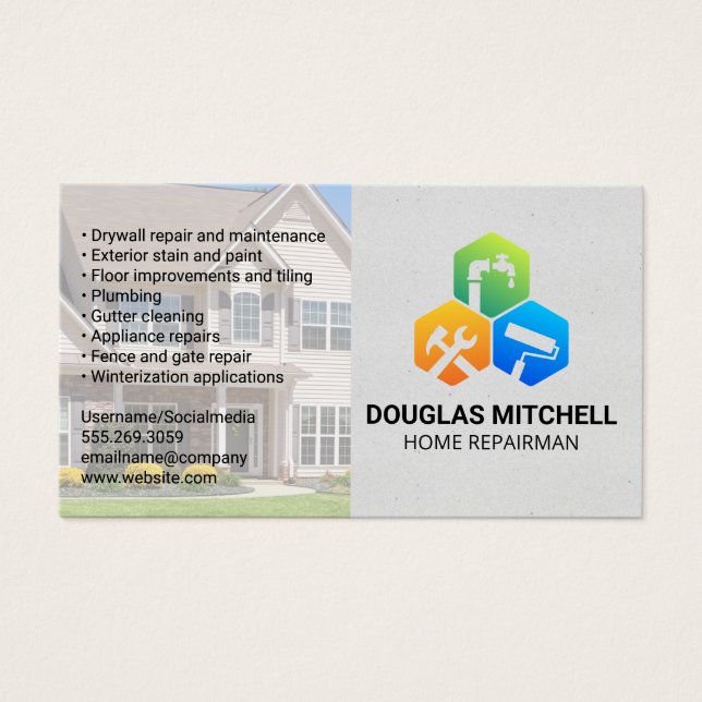 Icônes du service de réparation à domicile (Devant)