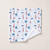 Icônes nautiques Phare Ancre de bateau (Gant de toilette)